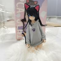 [逼真+毛毯]优质版灰色猫耳少女绪稚机箱手办模型摆件生日礼物 猫耳少女灰色