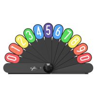 创意孔雀扇形停车牌夜光款车载临时车用号码汽车挪车卡电话号码牌 彩色数字夜光大号码