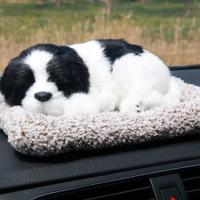 车用活性炭仿真狗净化空气除甲醛除异味车内饰品车内装饰卡通摆件 边牧[毛绒垫子+竹炭]