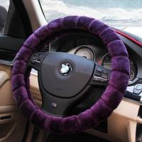 本田CRV方向盘套冬季毛绒冠道皓影凌派新雅阁缤智XRV思域汽车把套 紫色(简约款)