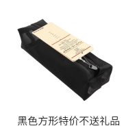 日本MUJI无印良品文具袋简约大容量透明网纱笔袋学生考试收纳袋子 黑色方形笔袋 特价无赠品