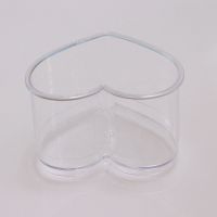 心形布丁杯慕斯杯果冻杯提拉米苏杯木糠杯杯子带盖一次性透明塑料 心杯无盖50只 140ML