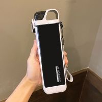 创意水杯带吸管女学生韩版简约个性潮流杯子便携随手杯高颜值水壶 月光白(360ml)