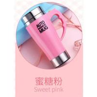 智能自动搅拌杯创意咖啡杯懒人欧式电动磁力搅拌杯不锈钢马克杯子 018粉