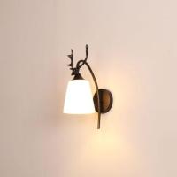 北欧鹿头壁灯现代卧室床头灯简约客厅书房背景墙阳台过道楼梯灯具 促销款黑色不带光源