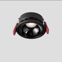 暗装射灯筒灯防眩光蜂窝嵌入式家用LED天花COB客厅过道吊顶开孔灯 5w-开孔75mm深邃黑(射灯款) 3000k