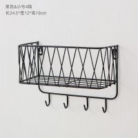 墙上置物架墙挂卧室ins房间布置装饰挂墙装饰品墙面客厅免打孔 黑色围栏挂钩--小