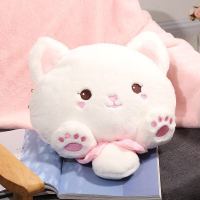 可背可爱猫咪抱枕午睡枕生日礼物女生暖手抱枕毛绒玩具玩偶公仔女 可爱白猫-可插手可背包包款-33CM