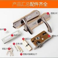 锁子门锁家用卧室房间门把手通用型房门锁室内木门锁锁具现代简约 金间黑