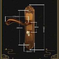 黄古铜室内房间卧室门锁静音锁子家用通用型门把手执手锁具锁头 G款整套 一整套静音锁