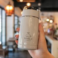 男士女士不锈钢茶隔保温杯迷你小巧便携简约高档精致水杯子小容量 灰色-230ml