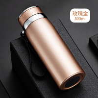 保温杯大容量1000ml便携大号水杯男士304不锈钢瓶壶800杯子女 玫瑰金/800ml
