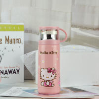 儿童不锈钢水杯子幼儿园家用便携夏天防摔刻字保温杯刻名字小学生 350ml粉KT