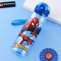 迪士尼儿童水杯小学生男女孩直饮杯子夏季塑料幼儿园防摔便携水壶 蓝蜘蛛侠600ml
