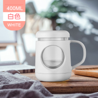 富光玻璃水杯带把办公杯女士泡茶家用花茶杯便携夏天大容量水杯子 白色