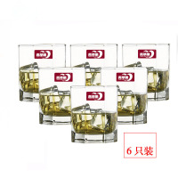 青苹果透明八角玻璃杯水杯茶杯果汁杯绿茶杯家用喝水杯子6只套装 矮款200ml6只装