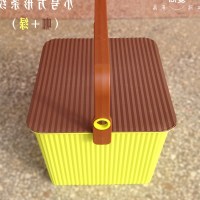 装积木的收纳桶 带盖洗澡篮可坐 可爱多功能手提收纳凳子储物凳 (咖+绿)小号方形