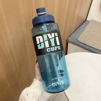 大水杯2000ml超大容量吸管杯大人塑料杯子女可爱夏季水壶户外便携 DY蓝色3L