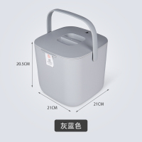 茶渣桶家用茶水桶轻奢塑料废水桶功夫茶具办公室茶台排水桶小茶桶 灰蓝色