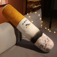 创意烟头抱枕香烟戒烟靠枕圆柱男睡觉枕头个性毛绒玩具生日礼物 前门 60cm