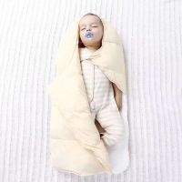婴儿秋冬季加厚加绒睡袋宝宝睡眠神器不冷棉拉链抱被推车防踢被【7月22日发完】 米黄普通绣花 L码绣花普通(建议8-18个