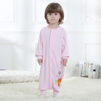 婴儿睡袋防踢被2020新款0-1-2-3岁棉春秋分腿宝宝睡衣暖气房必备 阿狸粉色单层睡袋 100码衣长85厘米