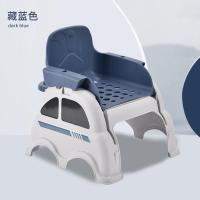 儿童餐桌椅宝宝婴幼儿洗头神器躺椅吃饭椅小孩洗脚家用多功能凳子 藏蓝色+头枕
