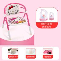 宝宝餐椅儿童座椅小椅子靠背宝宝吃饭椅叫叫椅幼儿餐桌椅婴儿凳子 可折叠粉Kt+靠背+多功能围兜 四档调节出口便携升降款