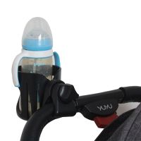 婴儿车杯架奶瓶架外出推车水杯架手机支架二合一多功能童车杯架 黑色车杯架