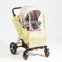 婴儿车雨罩宝宝手推车雨披防风保暖防雨罩透气雨衣环保通用型 浅黄