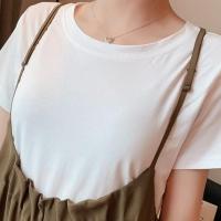 孕妇装夏装时尚款怀孕期外穿吊带裤两件套夏季背带裤大码阔腿裤 [单件]白色内搭 M