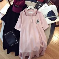 孕妇夏装连衣裙中长款短袖上衣t恤裙时尚款宽松韩版孕妇裙子夏季 M 白色纯色T恤