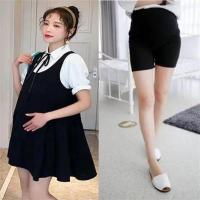 孕妇夏装遮肚子不显怀连衣裙时尚款短袖上衣套装孕妇装两件套夏装 高品质-黑色/肤色安全裤[两条装] M[建议90-115斤