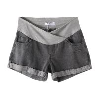 米度丽孕妇牛仔短裤宽松打底裤子薄款孕妇短裤女夏外穿时尚孕妇装 潮妈低腰雏菊款-黑色 XXL