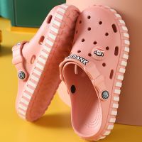 大嘴猴洞洞凉鞋女款防滑防臭夏天外穿厚底沙滩包头半拖鞋家居男士 虾粉[大嘴猴正品] 35-36码[标准鞋码]