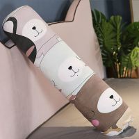 新款冰丝抱枕圆柱枕头女生睡觉夹腿抱枕床头大靠垫卧室床上长条枕 小熊[布艺款] 小号全长70cm