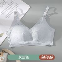 孕妇内衣哺乳文胸罩女产后喂奶舒适怀孕期专用夏季薄款聚拢防下垂 经典款 蓝灰[单件装] 75B