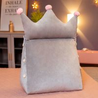 高端凉席夏季床头靠背三角腰靠垫可拆洗沙发护腰床上靠枕卧室学生 无图灰皇冠 45*40*20(送眼罩 可拆洗)