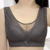 90-200斤大码文胸大胸显小无钢圈抹胸背心式薄款胸罩收副乳内衣女 深灰色 36/80B