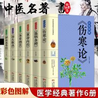 彩色图解中医名著6册本草纲目+黄帝内经+神农本草经 中医书籍自学