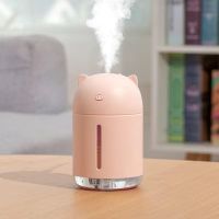 加湿器家用卧室迷你学生大雾量车载小型办公室静音便携空气净化器|可爱粉(320毫升)