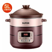 电炖锅家用大容量5升熬汤专用煮粥神器电砂锅煲汤锅全自动|褐色