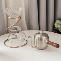 挂耳咖啡手冲壶长嘴壶木柄不锈钢滴漏意式咖啡壶套装咖啡器具|[组合]手冲咖啡套装B2壶1架1滤