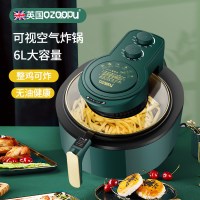 英国空气炸锅6l家用大容量多功能全自动可视窗口无油薯条机|6L特别款(莫兰迪绿)