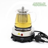 电热炉电茶炉咖啡炉可调温保温节能电炉500w不挑锅烧金属壶玻璃壶|500W调温电炉+450ML茶壶