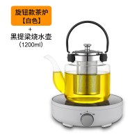 电陶炉煮茶炉家用迷你小型煮茶器铁壶烧水壶泡茶茶具小电磁炉|白色茶炉[旋钮款]+提梁壶1200ml