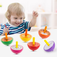 儿童陀螺动物水果简单手动旋转3-4岁6幼儿园男孩女孩卡通木质玩具