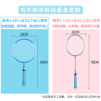 儿童羽毛球拍2只装玩具宝宝3-12岁幼儿园小学生初学业余套装