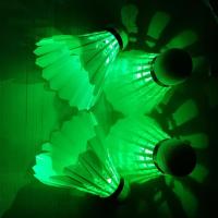 4只发光羽毛球耐用防风打不烂开关控制彩色光夜用荧光尼龙羽毛球|[发光尼龙羽毛球][绿色5只]