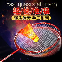 羽毛球拍2支单双拍碳素家庭学生训练轻质进攻型羽毛球拍ymqp